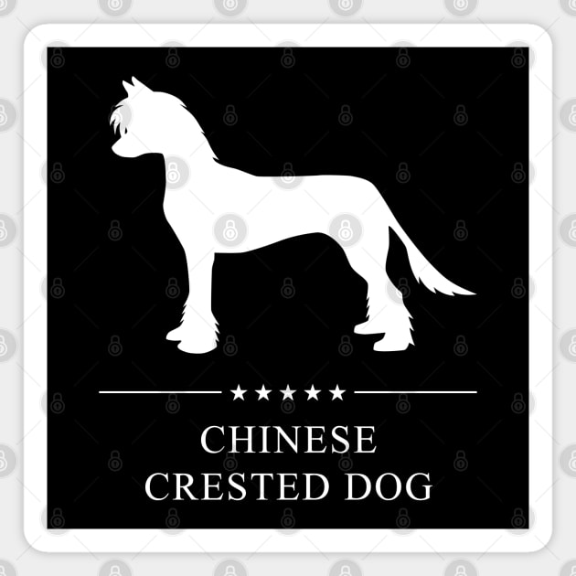 Chinese Crested Dog White Silhouette Magnet by millersye